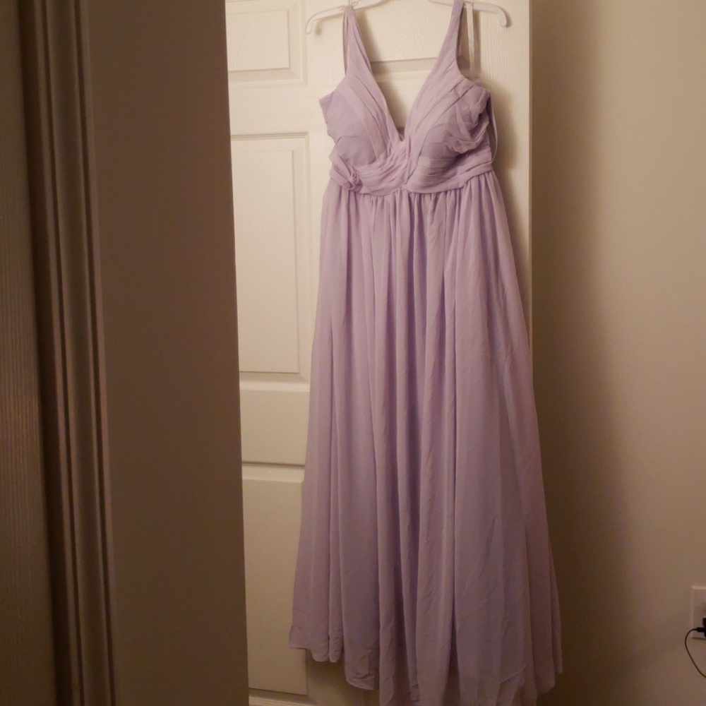 Bill Levkoff Violet Long Bridesmaid Dress